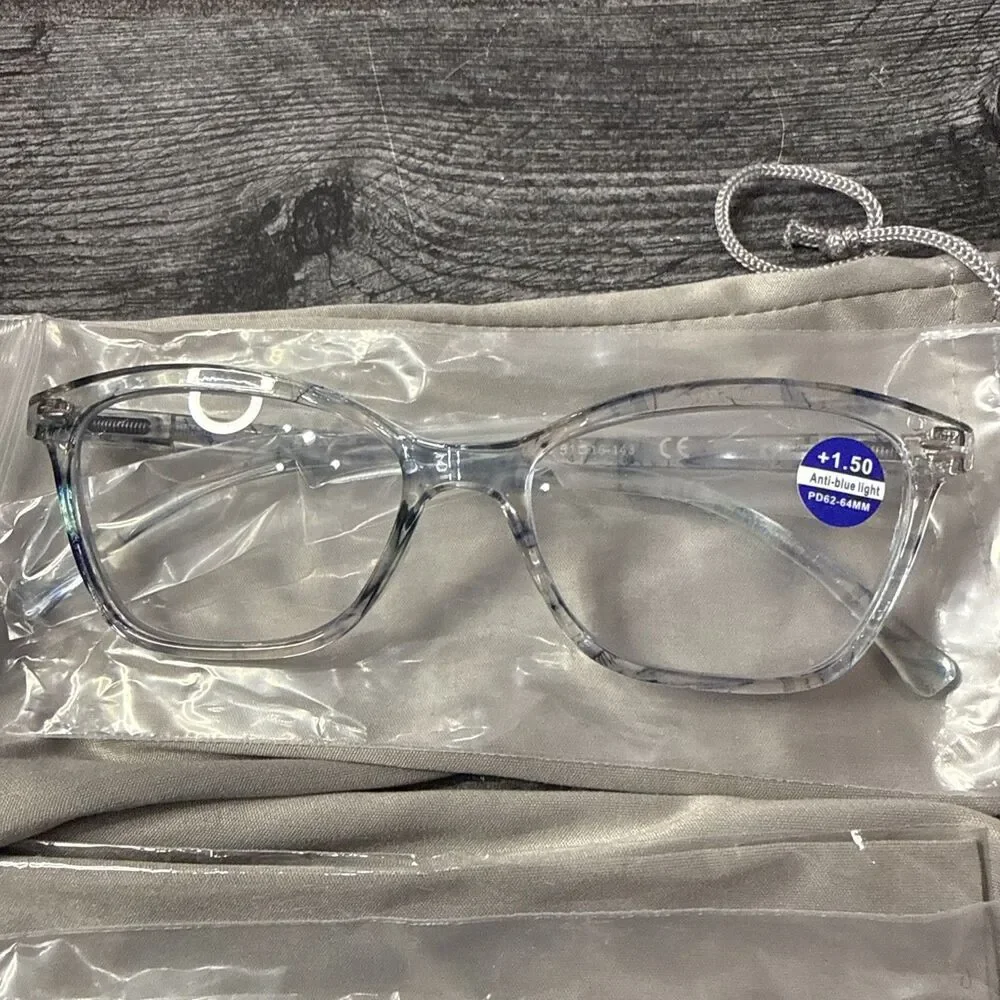 Lenscloud Readers Cat Eye Blue Blocking 150+ Set Of 4